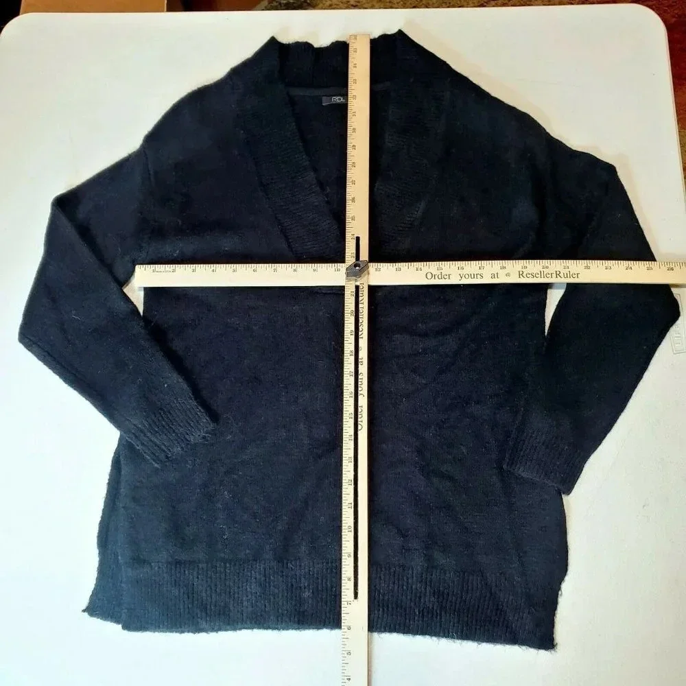RDI‎ Nordstrom V-Neck Black Long Sleeve Sweater Size XS NWOT
